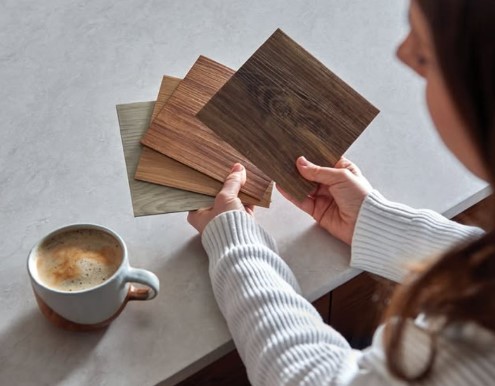 Variety of Luvanto LVT flooring samples, order free vinyl flooring samples